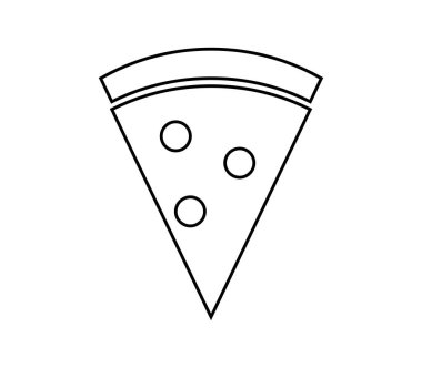 Beyaz arka plan üzerinde pizza simgesi