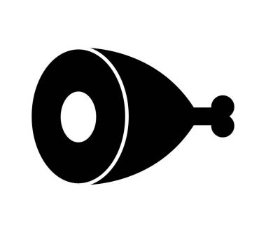 jambon uyluk simgesi beyaz arka plan üzerinde