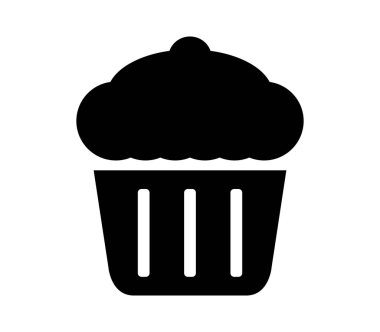 küp kek simgesi beyaz arka plan üzerinde