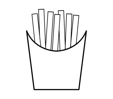 Beyaz arkaplanda sıcak patates cipsi simgesi