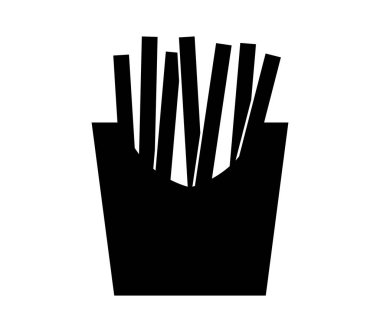 Beyaz arkaplanda sıcak patates cipsi simgesi