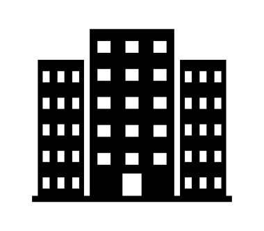 ofis simgesi beyaz arka plan üzerinde Binası