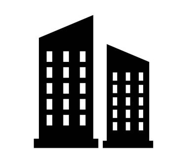 ofis simgesi beyaz arka plan üzerinde Binası