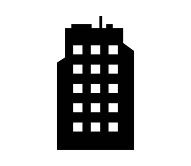 ofis simgesi beyaz arka plan üzerinde Binası