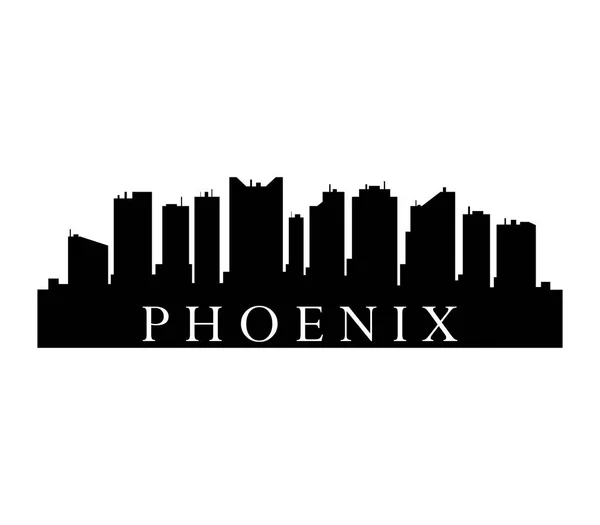 Phoenix Skyline White Background — Stock Vector