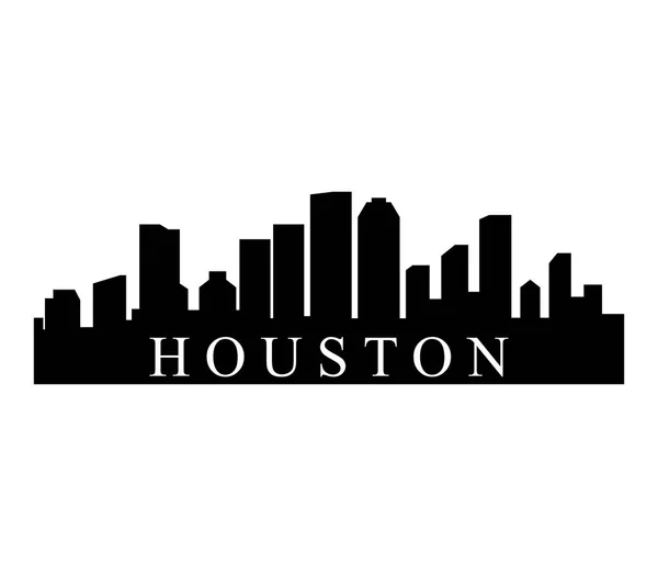 Houston Városkép Fehér Háttér — Stock Vector