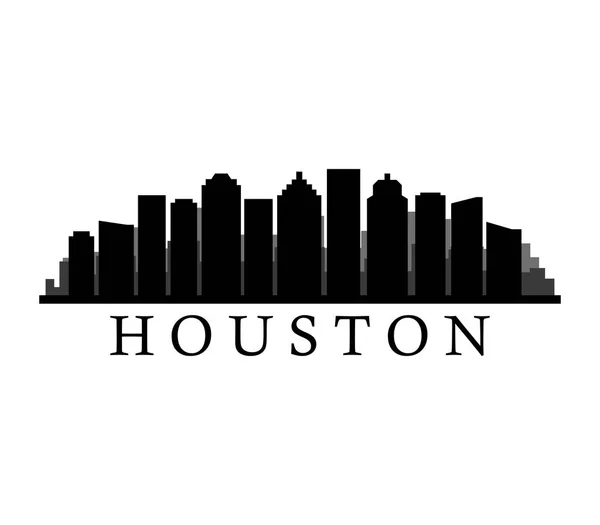 Houston Városkép Fehér Háttér — Stock Vector
