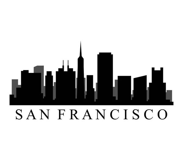 San Francisco Skyline Fundo Branco —  Vetores de Stock