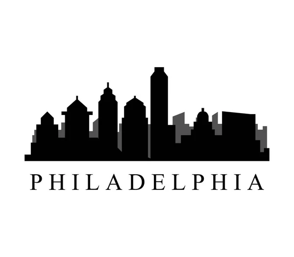 Filadelfia Panorama Białym Tle — Wektor stockowy