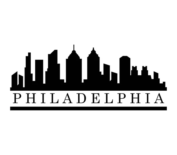 Philadelphia Skyline White Background — Stock Vector