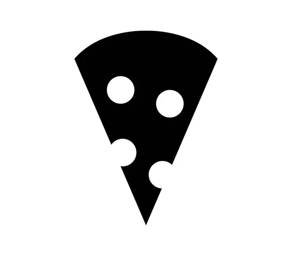 Pizza Pictogram Witte Achtergrond — Stockvector