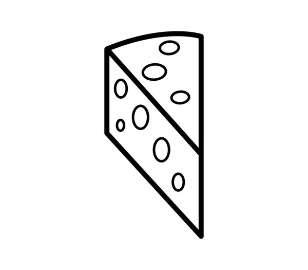 Pizza Ikona Białym Tle — Wektor stockowy