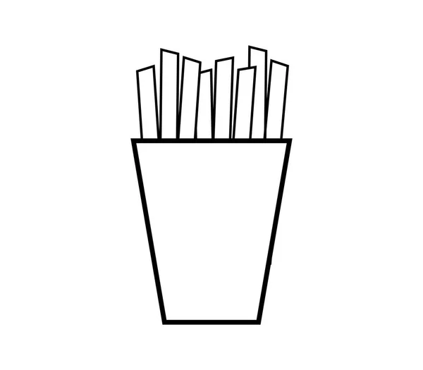 Het Potatis Chips Ikon Vit Bakgrund — Stock vektor