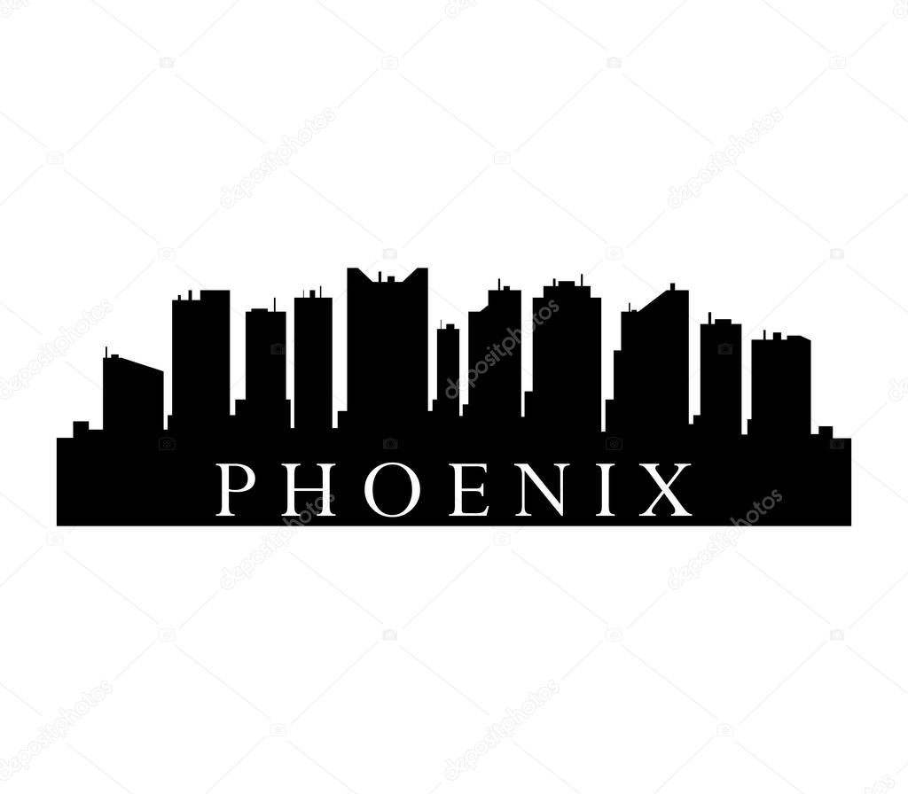 phoenix skyline on white background