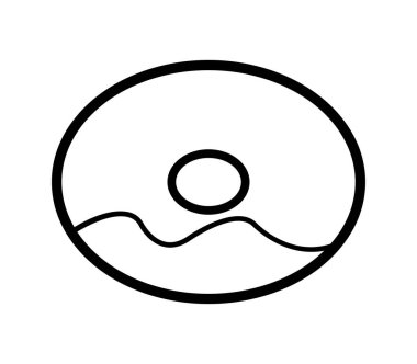 beyaz arkaplanda donut simgesi