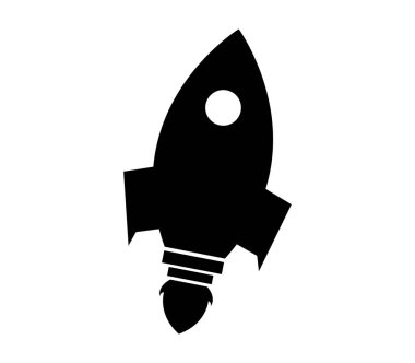 Roket simge vektör beyaz arka plan üzerinde