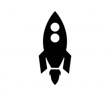 Roket simge vektör beyaz arka plan üzerinde