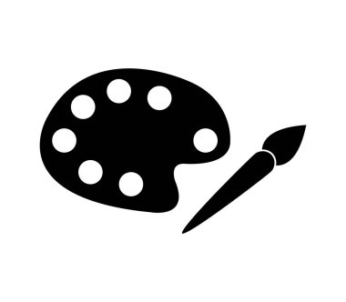 vektör beyaz zemin üzerine fırça ile simge paleti