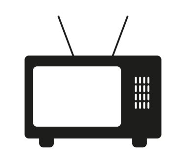 televizyon simge vektör beyaz arka plan üzerinde