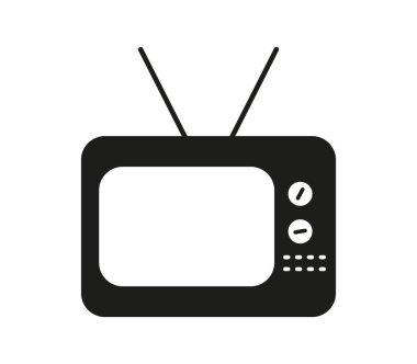 televizyon simge vektör beyaz arka plan üzerinde