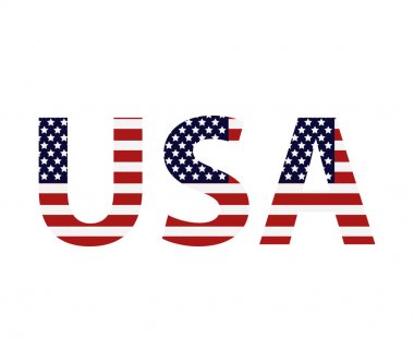 Beyaz arka plan üzerinde vektör Word'de Amerika Birleşik Devletleri
