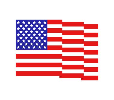 Amerika Birleşik Devletleri bayrağı beyaz arka plan üzerinde vektör