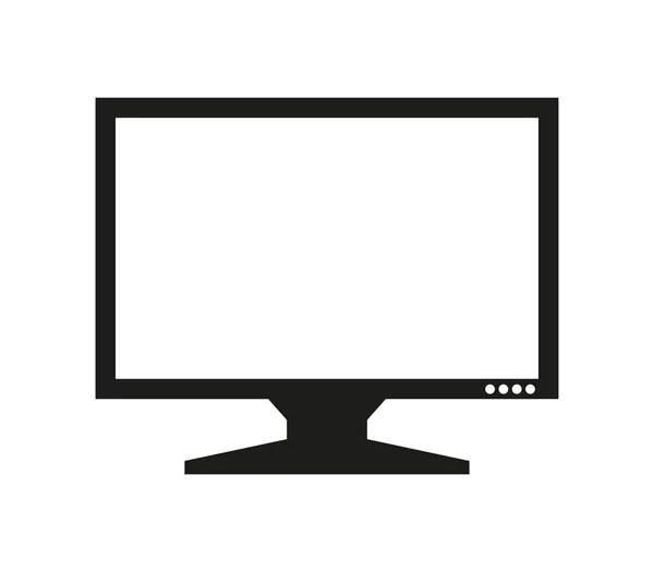 Televisie Pictogram Vector Witte Achtergrond — Stockvector