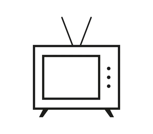 Икона Телевидения Векторе Белом Фоне — стоковый вектор