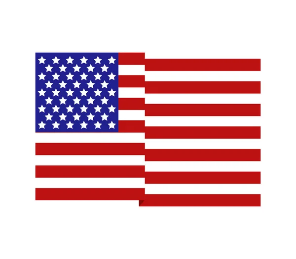 白の背景にベクトル米国旗 — ストックベクタ