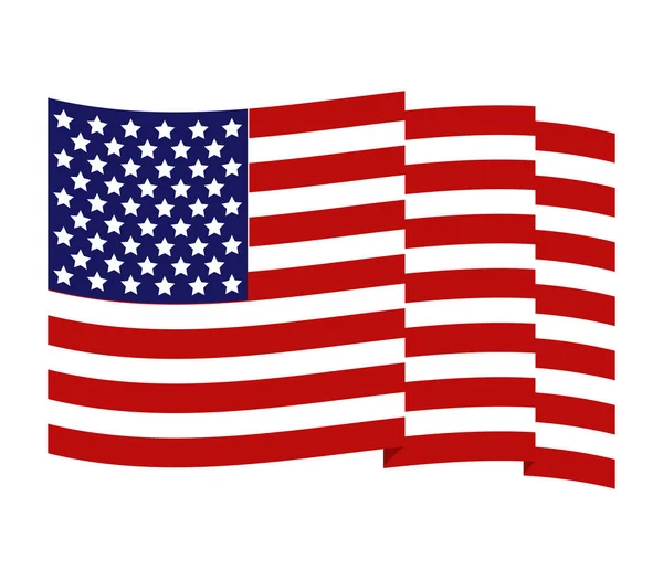 Bandera Estados Unidos Vector Sobre Fondo Blanco — Archivo Imágenes Vectoriales