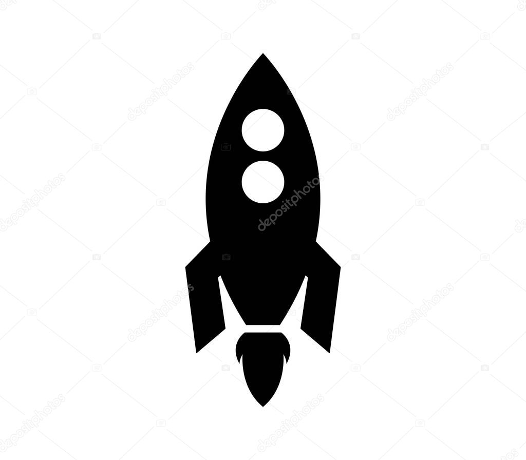 rocket icon in vector on white background