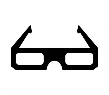 Beyaz arkaplanda sinema gözlüğü simgesi