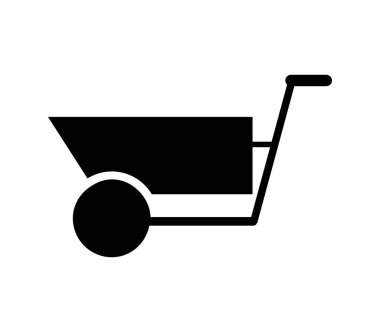 Beyaz arkaplanda el arabası simgesi