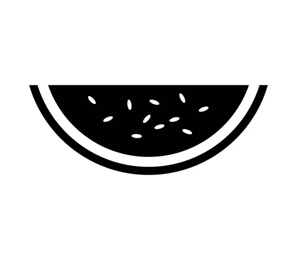 Vattenmelon Ikon Vit Bakgrund — Stock vektor