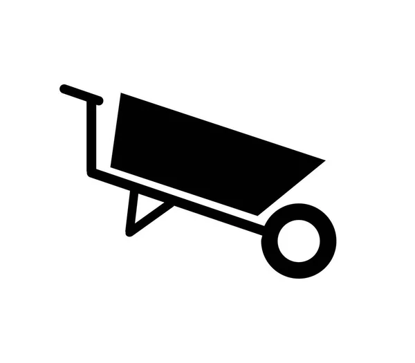 Wheelbarrow Icon White Background — Stock Vector