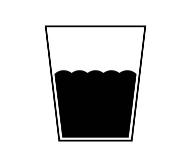 Beyaz arkaplanda bir bardak su simgesi