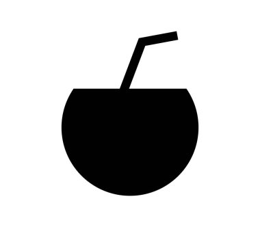 Beyaz arkaplanda hindistan cevizi içeceği simgesi