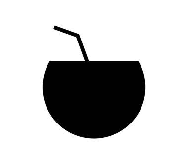 Beyaz arkaplanda hindistan cevizi içeceği simgesi