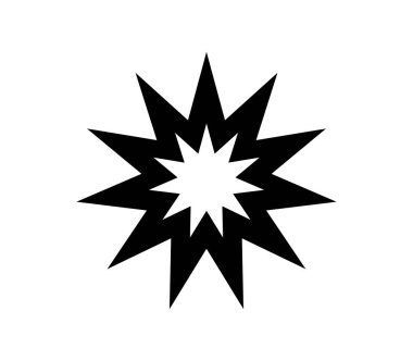 Beyaz arkaplanda patlama simgesi