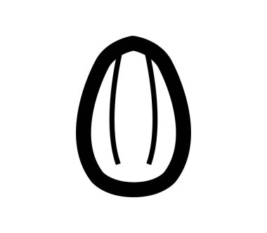 beyaz zemin üzerine badem simgesi