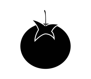 Beyaz arka plan üzerinde domates simgesi