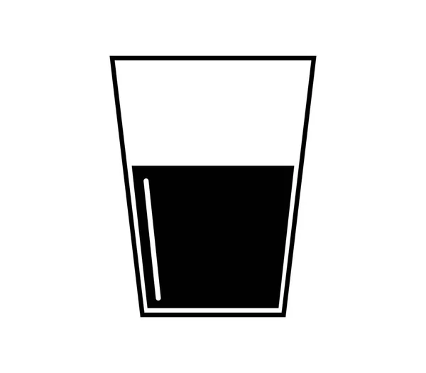 Glas Vatten Ikon Vit Bakgrund — Stock vektor