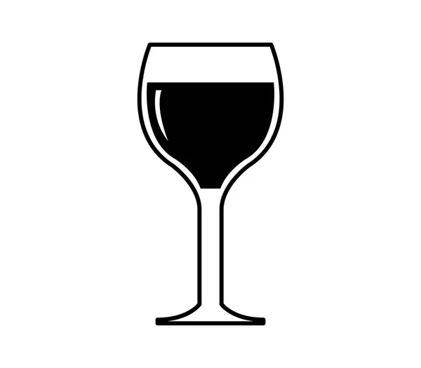 Icona Vetro Vino Sfondo Bianco — Vettoriale Stock