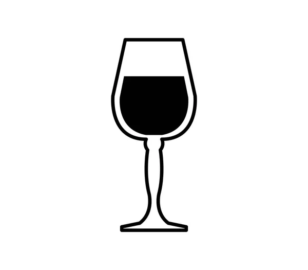 白い背景の上のワイングラスのアイコン — ストックベクタ