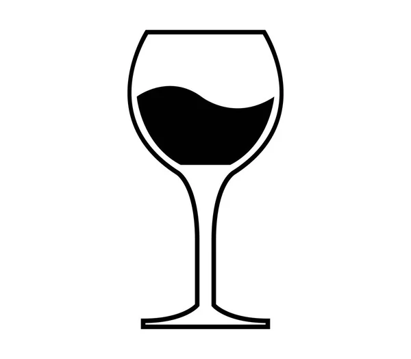 Wine Glass Icon White Background — Stock Vector