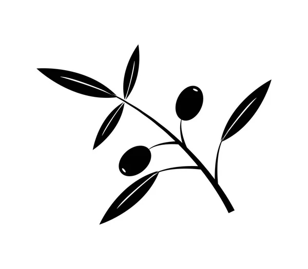 Icona Olive Sfondo Bianco — Vettoriale Stock
