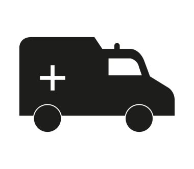 Beyaz arkaplanda ambulans simgesi