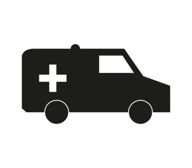 Beyaz arkaplanda ambulans simgesi