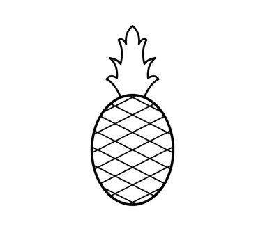 Beyaz arkaplanda ananas simgesi