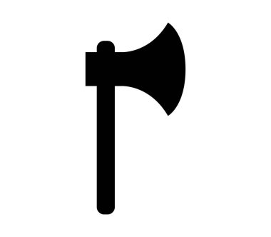 beyaz arkaplanda vektör olarak gösterilen ax simgesi